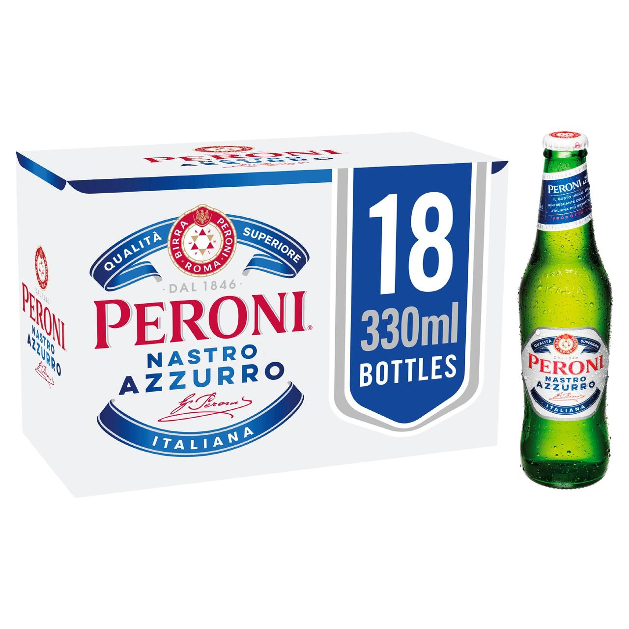 Peroni Nastro Azzurro Beer Lager Bottles
