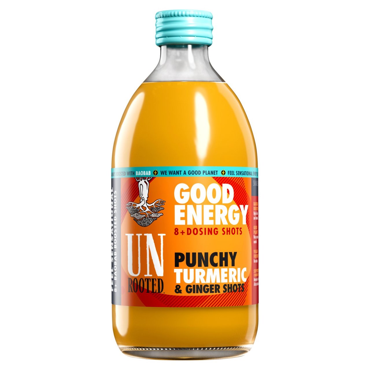 Unrooted Drinks Good Energy Punchy Turmeric & Ginger Dosing 8 Shots